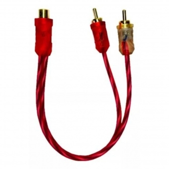 Cabo Y Rca 2 Machos 1 Femea Injetado Cristal Matte Vermelho