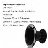 Corneta Cone Curto Rosca Bocal Alumínio Preta HL 14-50 Som