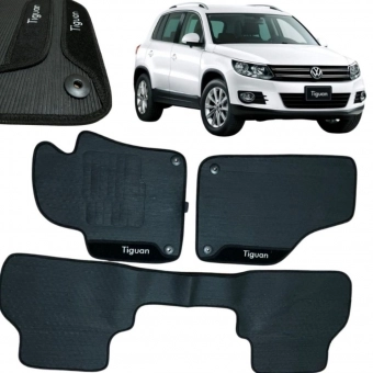Kit Tapete Emborrachado VW Tiguan 2009 Até 2017 3 Peças