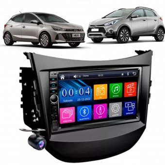 Central Multimídia 2 Din Mp5 HB20 2012/20 Câmera Moldura