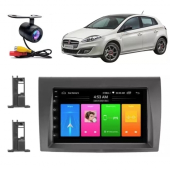 Central Multimidia Android Auto Fiat Bravo Moldura + Câm Preto