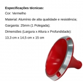 Corneta Cone Curto Rosca Bocal Alumínio Vermelha HL 11-25 Som