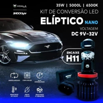Kit Conversao Led Eliptico H11 Shockligth 6500k 12v 5000lm