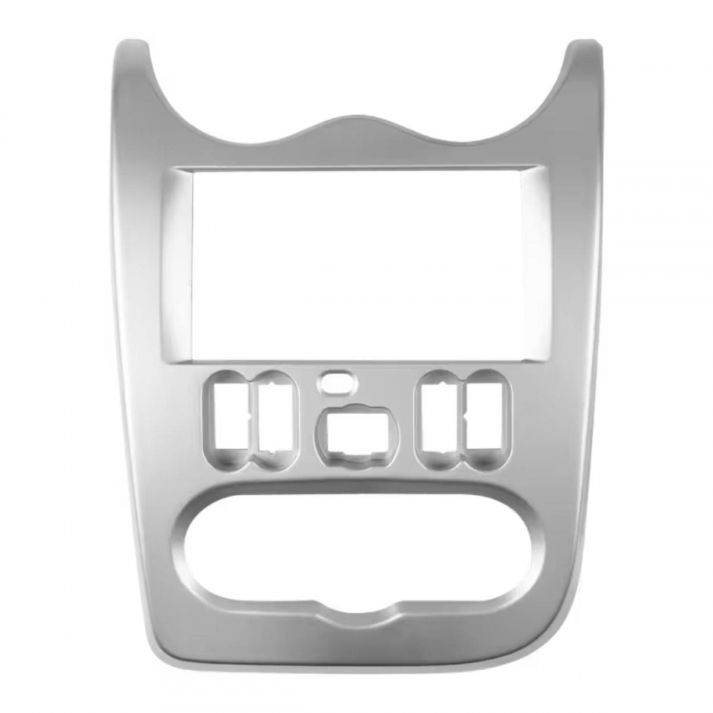 Moldura 7 Polegadas Renault Logan 2010/13 Sandero 2007/12 Prata 89/E23