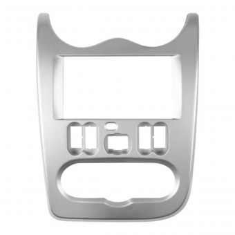 Moldura 7 Polegadas Renault Logan 2010/13 Sandero 2007/12 Prata 89/E23