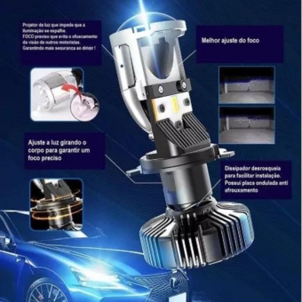 Kit Conversao Led Eliptico H4 Shockligth 6500k 12v 36w 5200lm