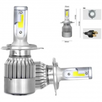 Par Lâmpada Super Led Mini H4 6500k 20000 Lumens 30w