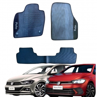 Kit Tapete Emborrachado VW Polo 2018 Até 2025 3 Peças