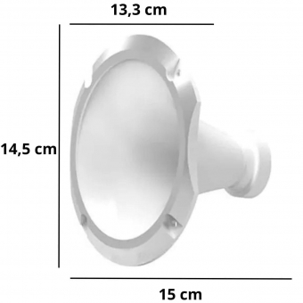 Kit 6 Corneta Cone Curto Rosca Bocal Alumínio Branca 11-25 Som