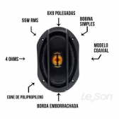 Kit Fácil Auto Falantes 6pol +6x9 Jb669 Flex Le Son 220w Som