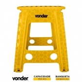 Banqueta Banquinho De Plástico Dobrável 45cm 150kg Com Alça