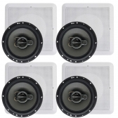 Kit 4 Alto Falantes Leson Triaxial Com Arandela Som Ambiente