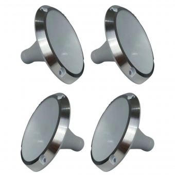 Kit 4 Corneta Cone Curto Rosca Bocal Alumínio Branca 14-25 Som