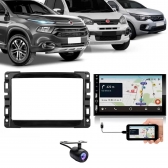 Central Multimídia Carplay Android Fiat Uno Moldura + Câmera BP