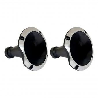 Kit 2 Corneta Cone Curto Rosca Bocal Alumínio Preta 11-25 Som