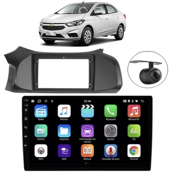 Central Multimídia Android Prisma G2 Moldura 9" Câmera Ré PT Fosco