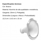 Corneta Cone Curto Rosca Bocal Alumínio Branca HL 11-25 Som