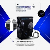 Par Microfones Sem Fio LS302 PK 2.4 Duplo Recarregavel Leson