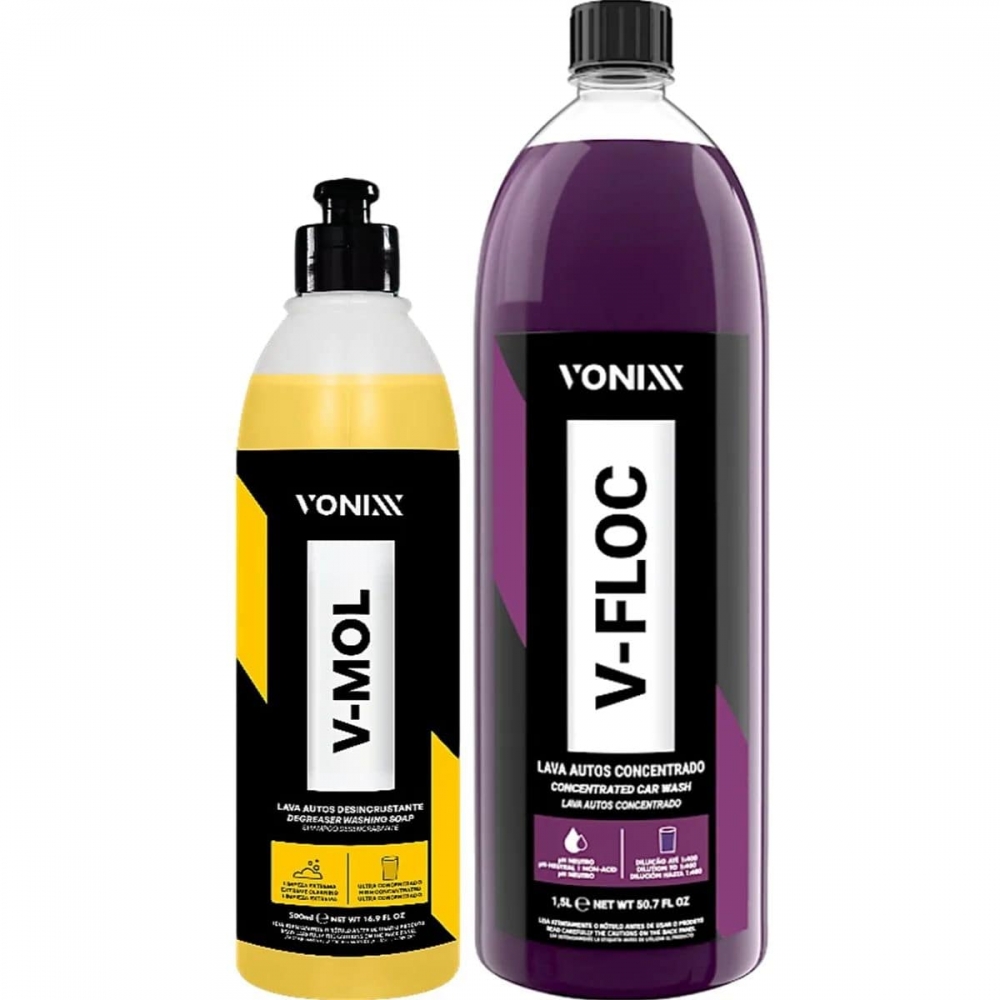 Shampoo Automotivo V-floc 1,5l + V Mol Pré Lavagem 500ml