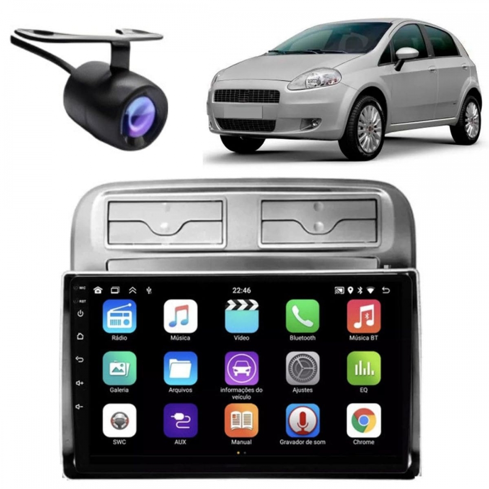Multimídia Android Carplay 9p 2+32Gb Quadcore Punto Gps Bt