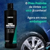 Pneu Pretinho Brilha Pneus 500ML + Aplicador Pretinho Vintex