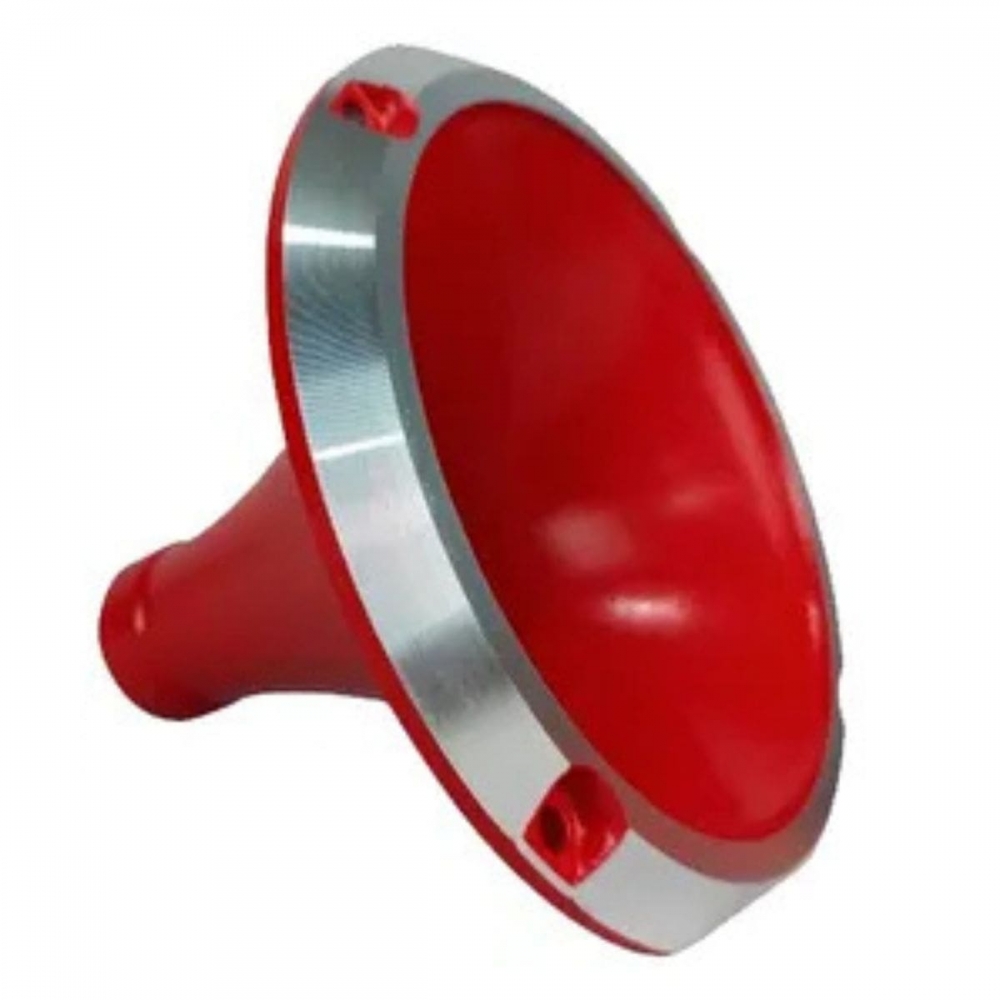 Corneta Cone Curto Rosca Bocal Alumínio Vermelha HL 11-25 Som