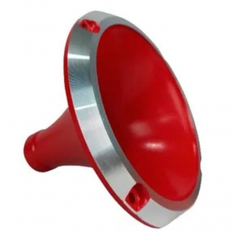 Corneta Cone Curto Rosca Bocal Alumínio Vermelha HL 11-25 Som
