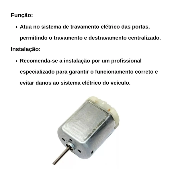 Motor Trava Eletrica Fechadura Onix Spin Prisma Cobalt 12v 