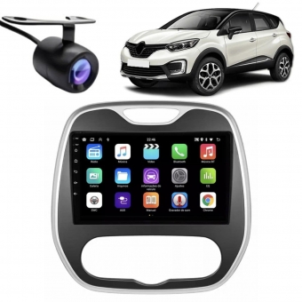 Central Multimídia Android 2 Din Renault Captur Moldura 9" Câmera Ré