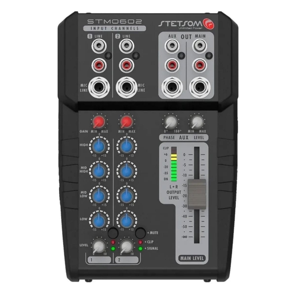 Mesa De Som Automotivo Stetsom Stm0602 12v 2 Canais Stereo