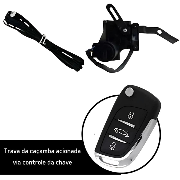 Trava Elétrica Caçamba Frontier 2017 em Diante Tampa Traseira Tragial PAKTNIMN002