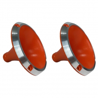 Kit 2 Corneta Cone Curto Rosca Bocal Alumínio Laranja 14-25 Som