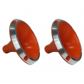 Kit 2 Corneta Cone Curto Rosca Bocal Alumínio Laranja 14-25 Som