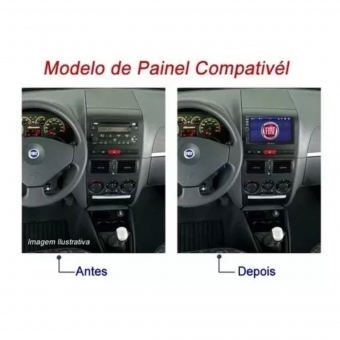 Central Multimídia 2 Din Mp5 Fiat Palio Siena Câmera Moldura