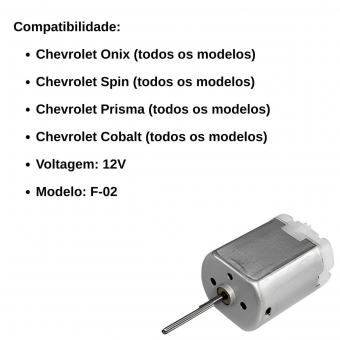 Motor Trava Eletrica Fechadura Onix Spin Prisma Cobalt 12v 