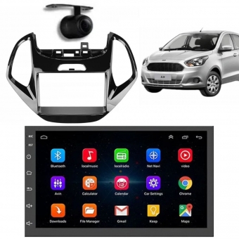Central Multimidia Android Auto Ford Ka Moldura + Câm BP