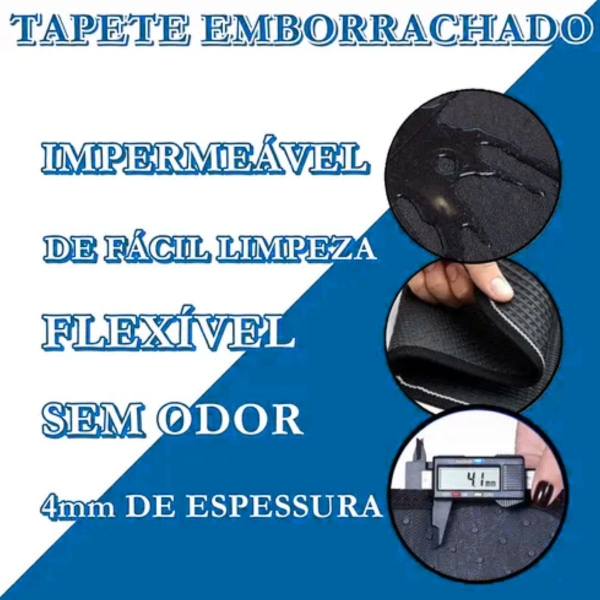 Kit Tapete Emborrachado Ranger Cd 2013 em Diante 3 Peças