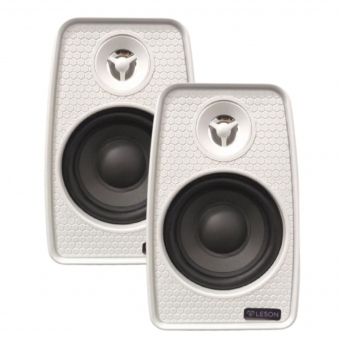 Par Caixa De Som Ambiente Branca LeSon Passiva Escritorio