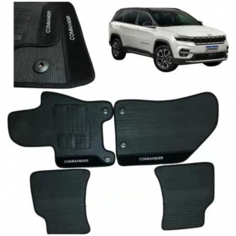Kit Tapete Emborrachado Jeep Commander 2022 Em Diante 3 Peças