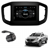 Central Multimídia 2 Din Mp5 Fiat Strada Câmera Moldura Tela Preto