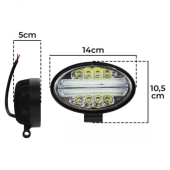 Farol de Milha Oval Led 144W Automotivo Briwax FF-Y1144W