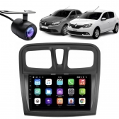 Central Multimídia Android 2 Din Renault Logan Moldura 9