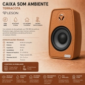 Caixa Som Ambiente 70W Leson Terracota Ativa + Passiva