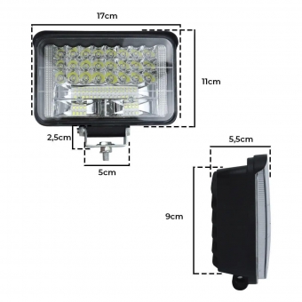 Farol De Milha Retangular Led 144w Automotivo Briwax FF-F1144W