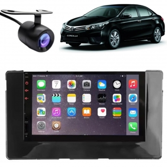 Central Multimídia 2 Din Mp5 Toyota Corolla Câmera Moldura Tela BP