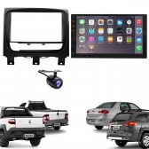 Central Multimídia 2 Din Mp5 Fiat Siena Câmera Moldura Tela Preto
