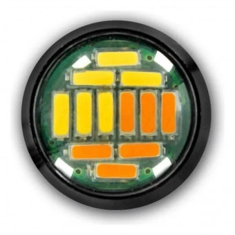 Mini Led 22mm Grade Camionete Luz Ambar e Branco Olho Águia