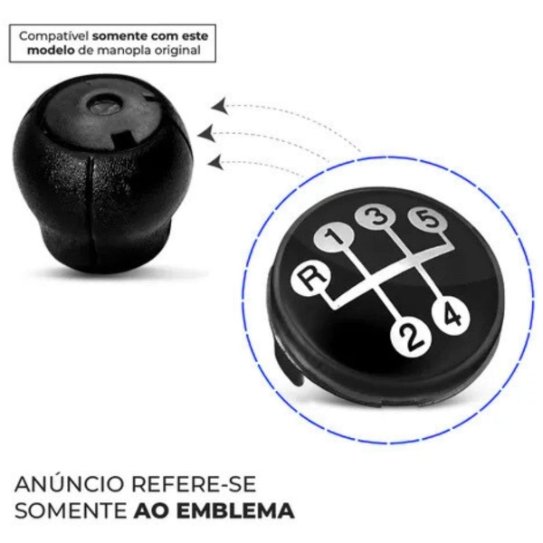 Emblema Manopla de Cambio Astra Classic Corsa Vectra Preta