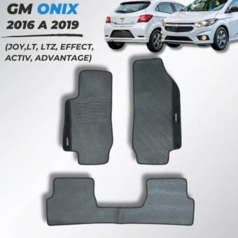 Kit Tapete Emborrachado GM Onix 2016 Até 2019 3 Peças