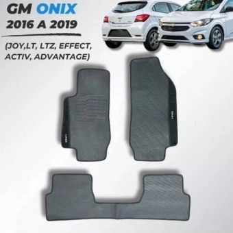 Kit Tapete Emborrachado GM Onix 2016 Até 2019 3 Peças